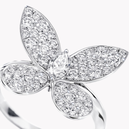 Pavé Butterfly Diamond Ring
